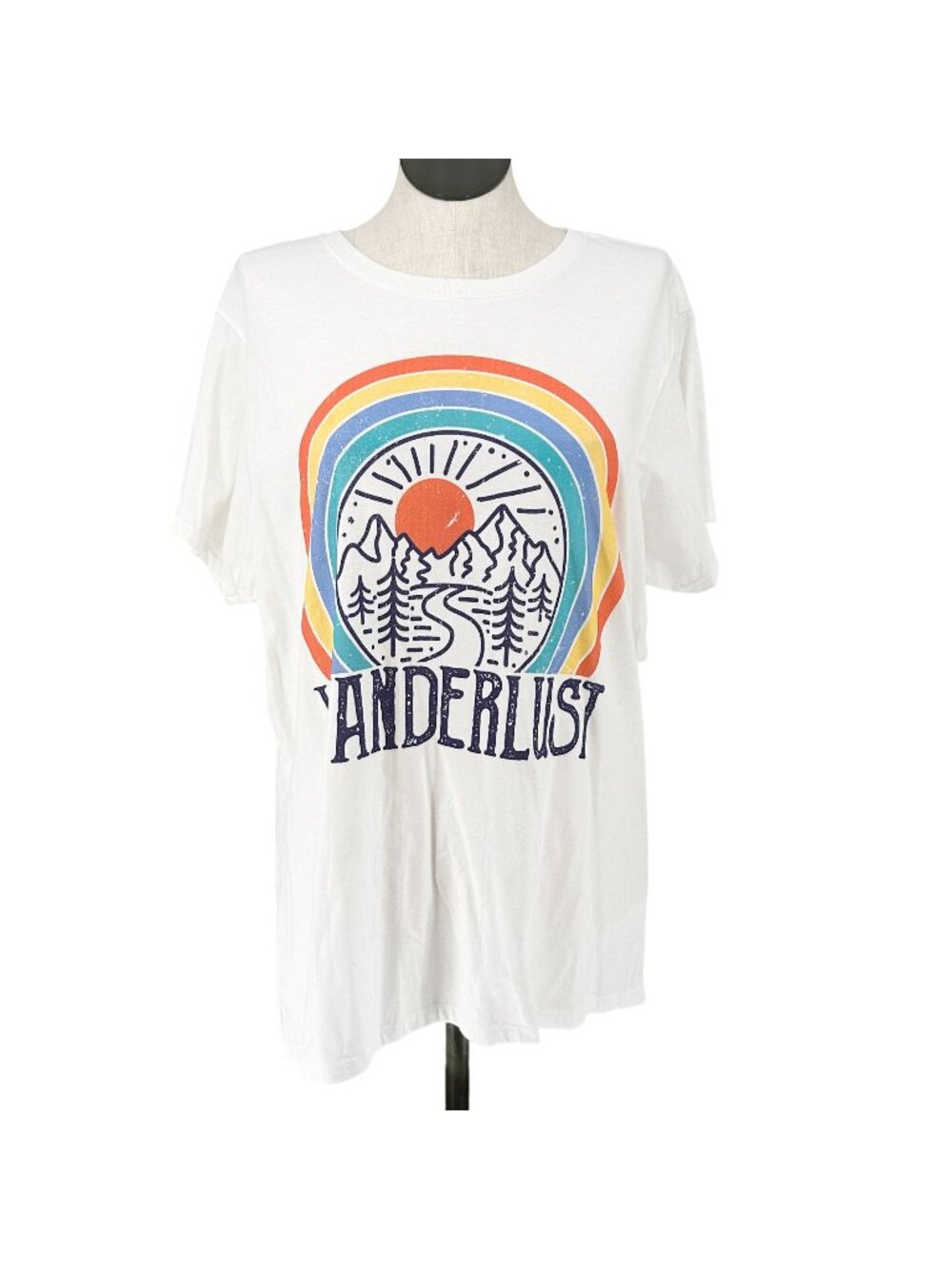 Wanderlust Graphic Tee White 3XL Cotton Ring Spun Relaxed Fit by Port & Company